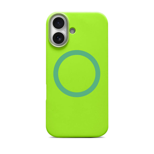 Fluorescent Green | iPhone MagSafe Metal Lens Frame Silicone Case