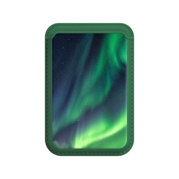 Aurora Green | Leather Wallet with MagSafe