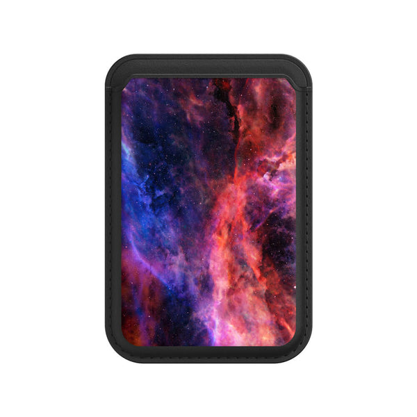 Blue Red Nebula | Leather Wallet with MagSafe