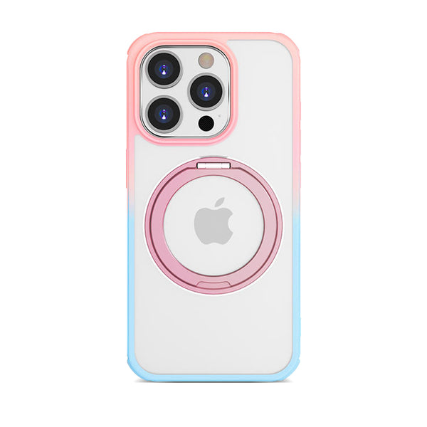 Pink Blue Gradient | iPhone MagSafe Stand Ring Matte Case