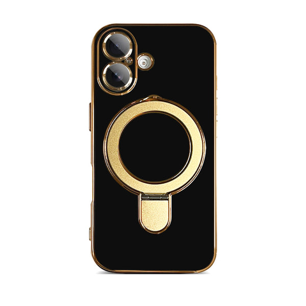 Noble Black | iPhone Magsafe Stand Gold Edge Plating Case