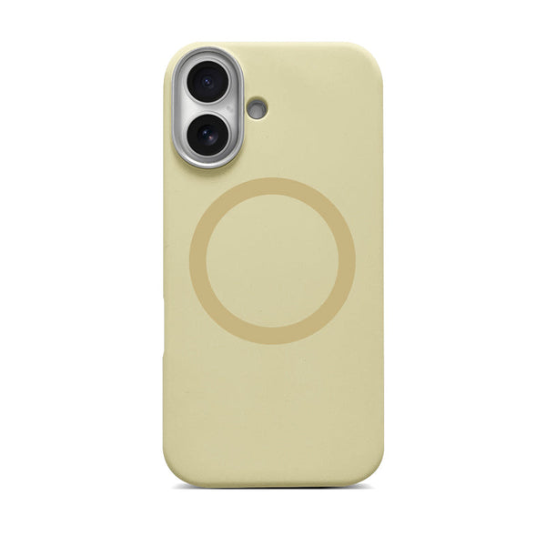 Cream Yellow | iPhone MagSafe Metal Lens Frame Silicone Case