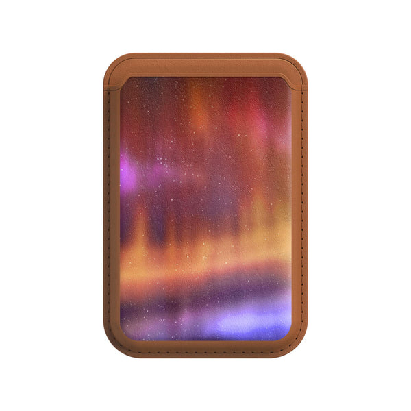 Optical Magnetic-Orange Purple | Leather Wallet with MagSafe